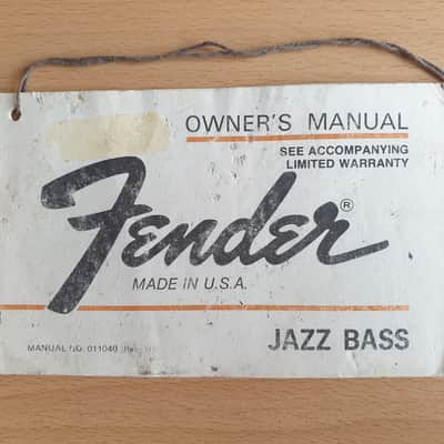 [Vintage] Fender Jazz Bass Owner's Manual 1977 (#2) image 1