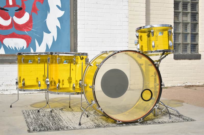 Vintage Ludwig Yellow Vistalite, Super Clean "Bonham" sizes: 14, 16, 18, 26 image 1