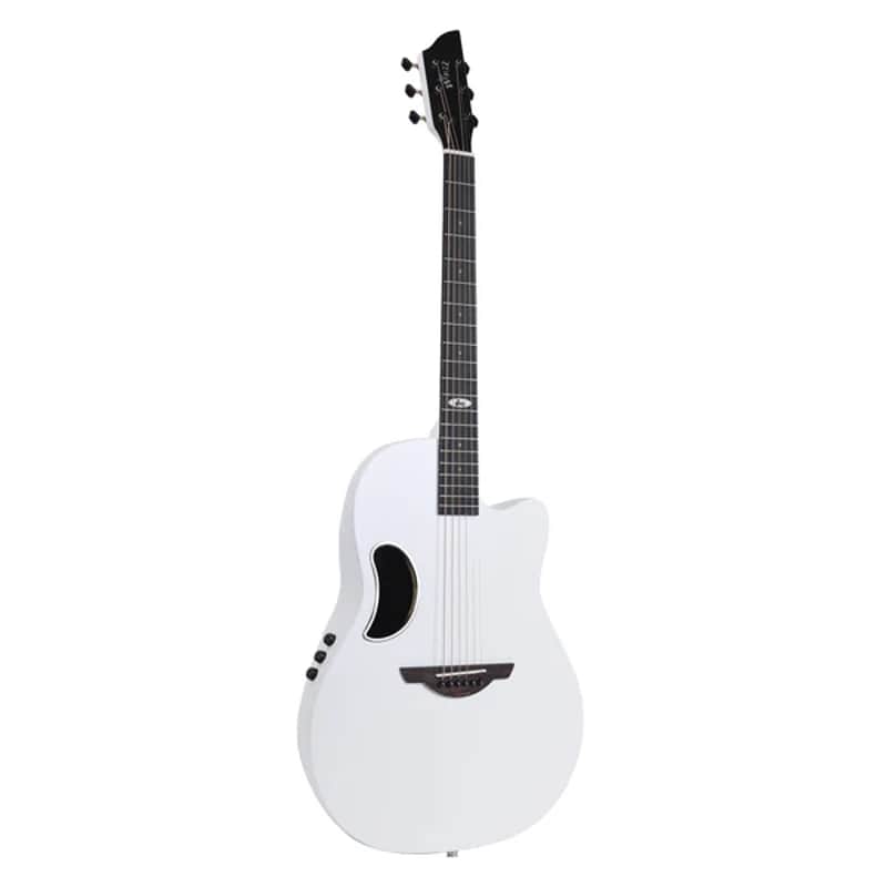 WINZZ White Solid Spruce Top With Carbon Fiber Back Electro Acoustic Guitar - AFO300CE image 1