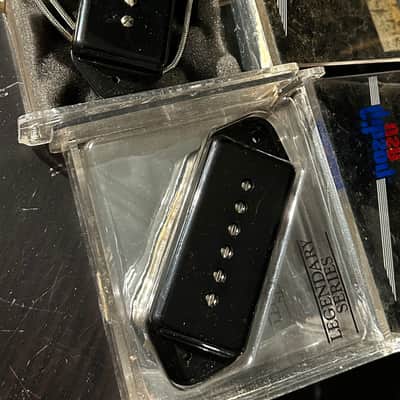 1990s Gibson N.O.S. Dogear P90 Neck & Bridge Black Guitar Pickups (SET) image 1