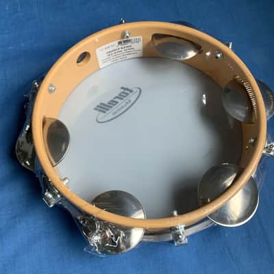8" Brazilian Handmade Tambourine Pandeiro Milk Nylon Head 5 Double Jingles Inject Plastic Wood Body image 2