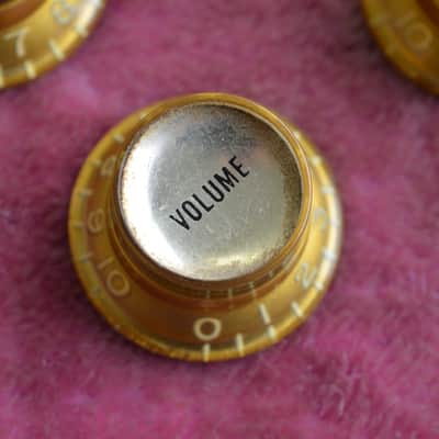 Vintage 1960s Gibson Gold Reflector Knob Set ES-335 SG Standard Custom Les Paul image 5