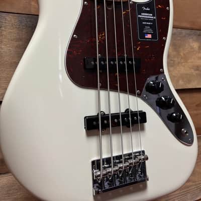 Fender American Pro II Jazz Bass V Olympic White w/case image 1