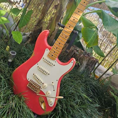 Fender Limited Edition Wildwood 10 Custom Shop 1957 Stratocaster 2017 - Faded Fiesta Red over Gold Sparkle image 1