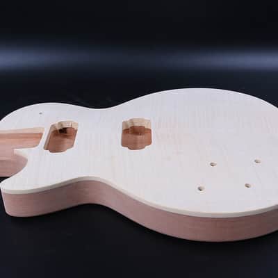 Left Hand Electric Guitar Body Mahogany Flame Maple Guitar Parts image 3