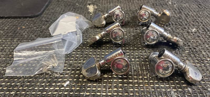 Vintage Grover Pat Pending 3x3 Milk Bottle Tuners - Includes Les Paul Truss Rod Cover! image 1