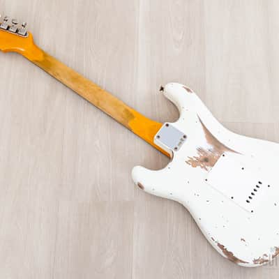 Fender Custom Shop 1961 Stratocaster Heavy Relic Aged Olympic White image 12