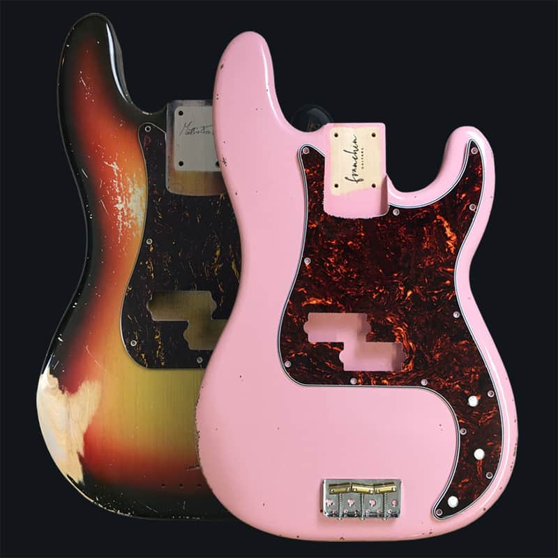 Made to Order - FRANCHIN Jupiter bass body Relic Aged 100% Nitro Lacquer (Sunburst/ Black/ White/ Blue/ Green/ Yellow/ Red/ Pink/ Burgundy/ Purple/ Gold/ Silver, etc.) Basswood Poplar Precision-Bass Style Made in Italy image 1