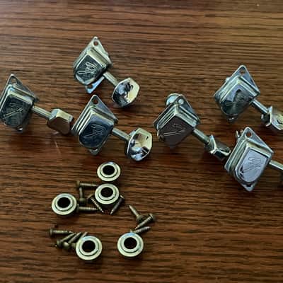 1970s set Fender guitar tuners Stratocaster Telecaster tuning pegs w/ screws and ferrules image 1