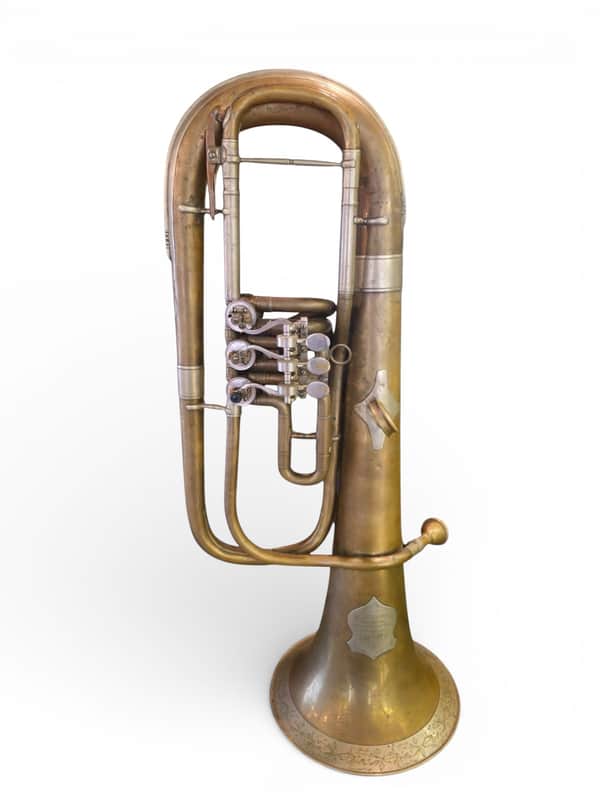 J. Altrichter Rare Antique BBb Tuba Brass Germany Frankfurt Late 19th Early 20th Century image 1