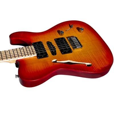 BootLegger Guitar Rye Memphis 2023 - HSH - Coil Split - Cherry Honey Burst - Case - Tele Style image 7