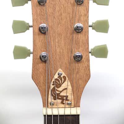 Handcrafted Engraved Solid Mahogany 6 String Opening Body Full 24.75"Scale Electric Cigar Box Guitar image 14