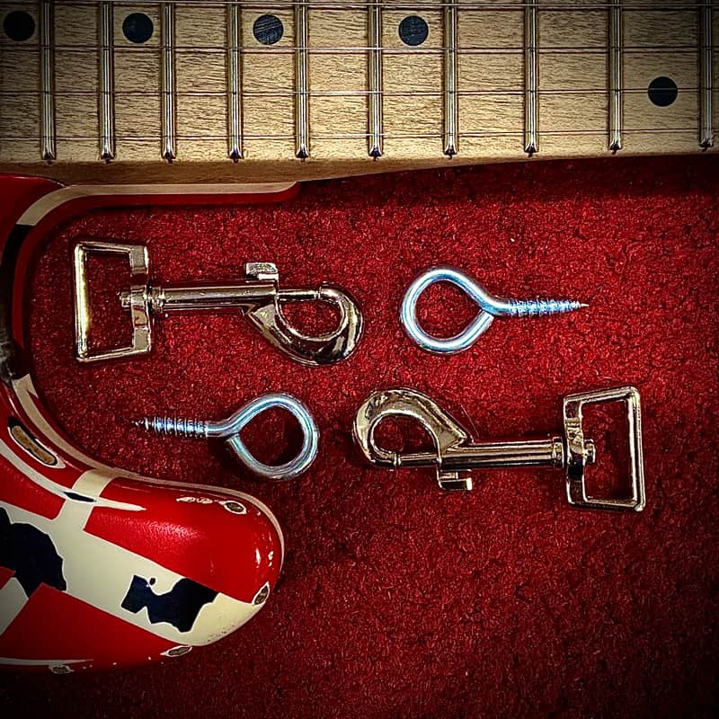 EVH Style Strap Lock Set - Snap Hook + Eye - Frankie Wolfgang Frankenstein image 1