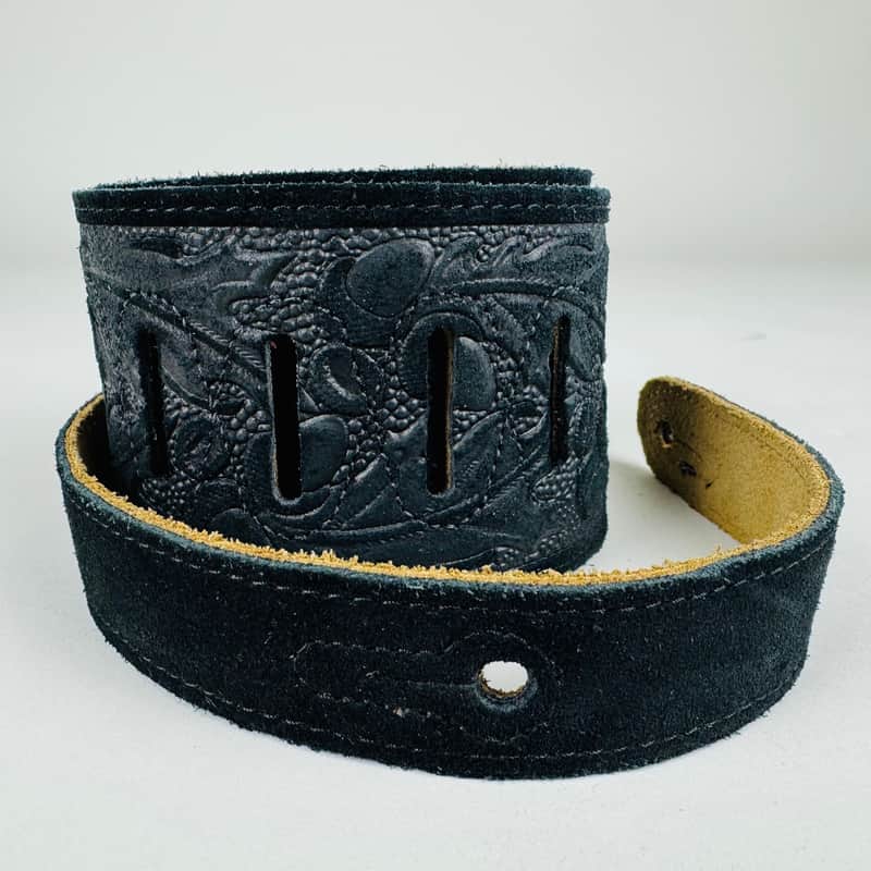 Levy’s Embossed 3″ Leather Strap Black