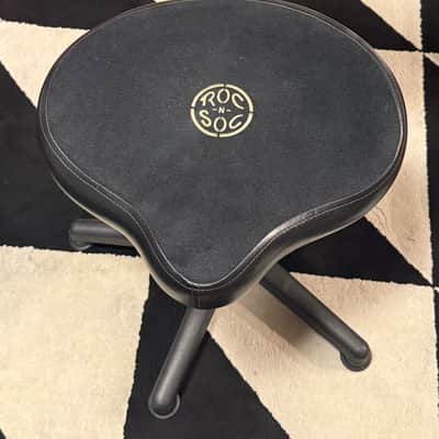 Roc N Soc Lunar Series Gas Lift Drum Throne Black (LSG O-K)- Black w/ Backrest 2019 - Black image 2