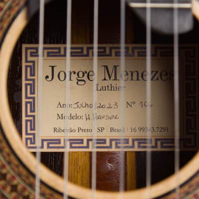 Jorge Menezes  Hermann Hauser Style Classical Guitar (2023), ser. #106, black tolex hard shell case. image 12