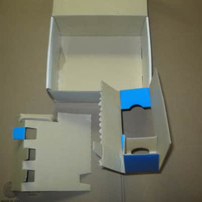 litely handled TC Electronic EMPTY Cardboard Box + original User's Manual & sticker for NDR-1 Nova Drive OD & Distortion (NO: pedal, adapter) late 2000s-early 2010s (part of 2 outer sides of BOX were spray painted white to cover water stains) image 16