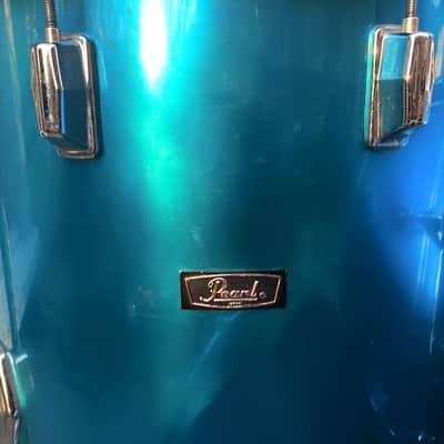 Pearl Fiberglass 1970s Blue Drum Kit image 2