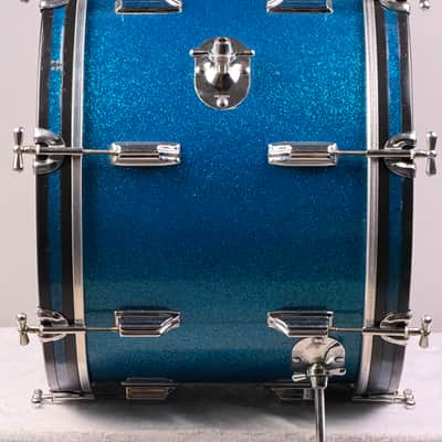 Rogers 20/12/16" 1960's Cleveland-Era Drum Set - Blue Sparkle image 8