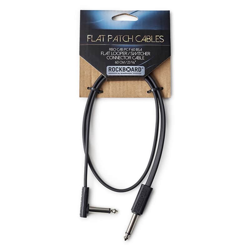 RockBoard Flat Looper / Switcher Connector Cable, 60 cm / 23 5/8", Right Angle to Straight 1/4" TS image 1