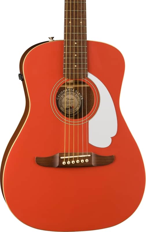 Fender Malibu Player Parlor Acoustic-Electric Guitar, Solid Spruce Top, Fiesta Red image 1