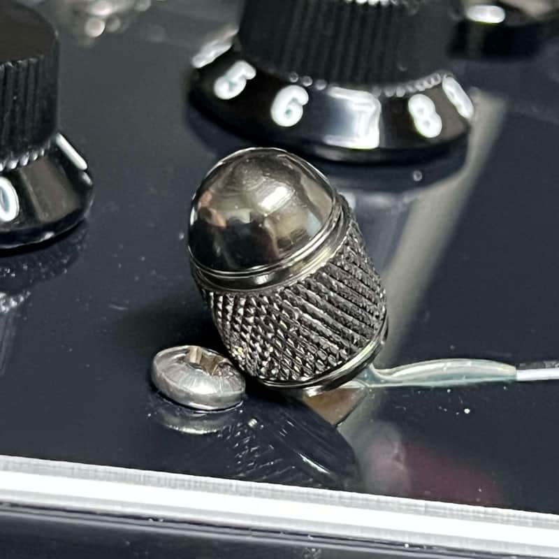 Kinnatone Stubby BLACK CHROME Aluminum 3 or 5 way Blade style Switch Tip. For Strat or Tele image 1