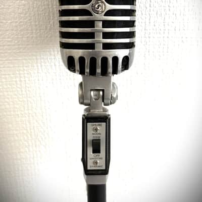 Vintage 1950's-60's Shure 55SW Dynamic Microphone, working great, w/cable-stand image 4
