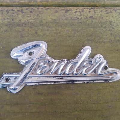 Vintage 1960's Fender Blackface Amplifier Tail Metal Logo Badge! Original Super Reverb, Princeton Part! image 1