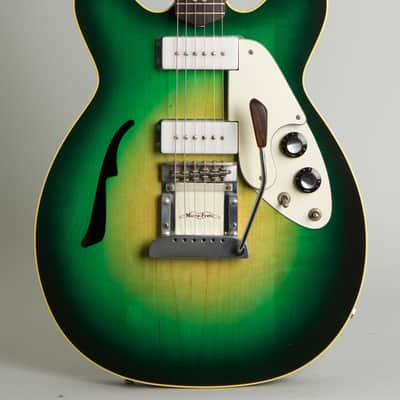 Micro-Frets  Spacetone Semi-Hollow Body Electric Guitar (1970), ser. #2207, original black tolex hard shell case. image 3