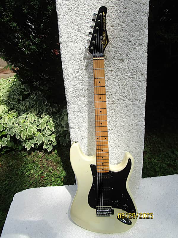 Cruise Stratocaster Guitar, 1980's, Made In Korea, White, Clean image 1