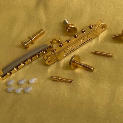 Gibson ABR-1 “Wired” Bridge and Lightweight Aluminum Stop Bar Tailpiece-Combo-Gold image 2