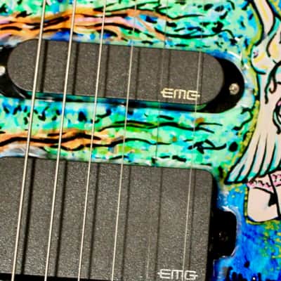One Off BootLegger Guitar Absinthe Green Fairy 2025 - Custom Art California Build image 13