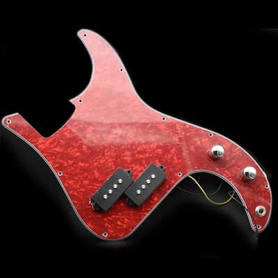 Red Turtoise Shell Precision P Bass Style Loaded Prewired Pickguard image 2