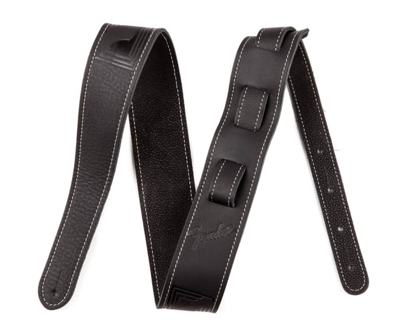 Fender 2' Monogrammed Leather Strap, Black image 1