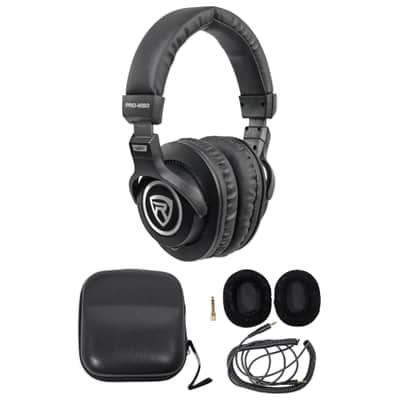 (2) Mackie SRM150 Powered PA Monitor Speakers+Headphones+Studio Mic+XLR Cables image 9