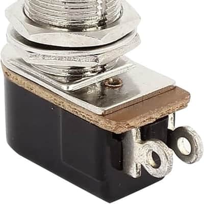 Guitar Foot Pedal Switch, 2 Pin SPST Momentary Soft Push Button Footswitch for Guitar, Metal Effects Pedal Box for Guitar Stompbox Switches, Black Silver Tone image 2