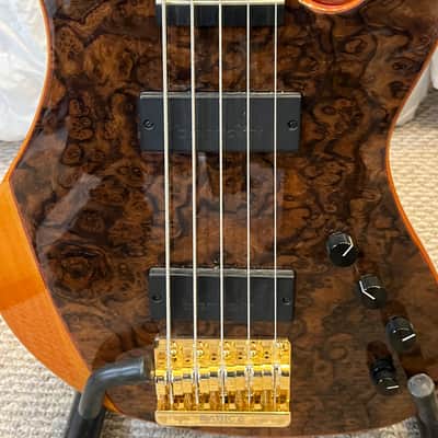 Cort Rithimic V NAT Walnut Burl Top 5-String Bass - w/Sadowsky Preamp image 2
