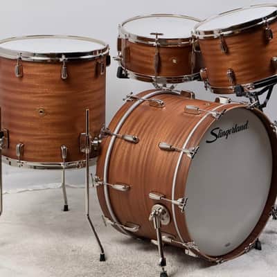 Slingerland Radio King Prototype drum set Satin Mahogany. 13/16/22/6.5 image 2