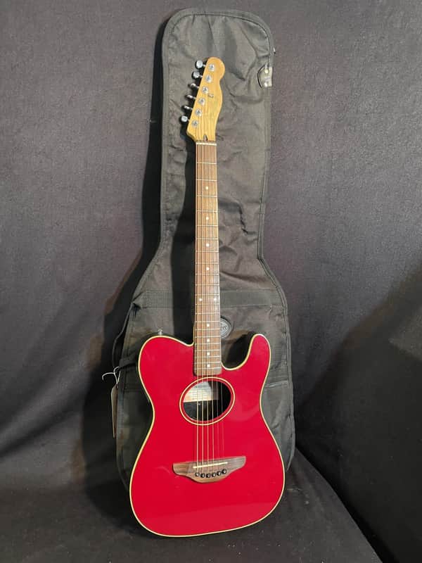 2002 Fender Telecoustic Candy Apple Red image 1