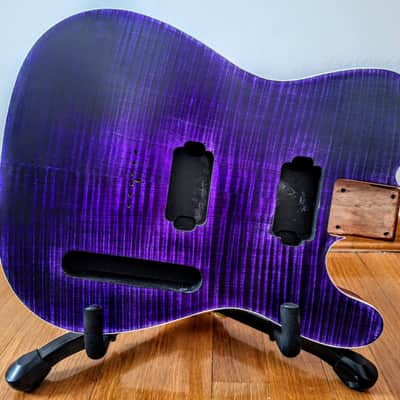 Telecaster Tele Body HH Purple Mahogany and Maple Top image 5