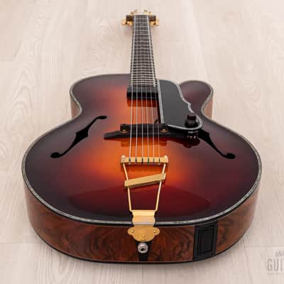 Harvey Leach Cutaway Archtop 17" Carved Acoustic Electric Guitar Sunburst w/ Benedetto, Case image 11