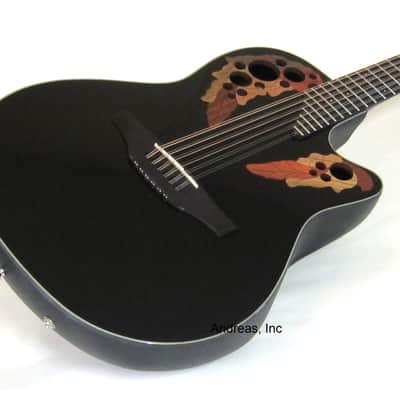 Ovation Celebrity Elite 12-String Acoustic/Electric Guitar w/ Bag - Black image 3