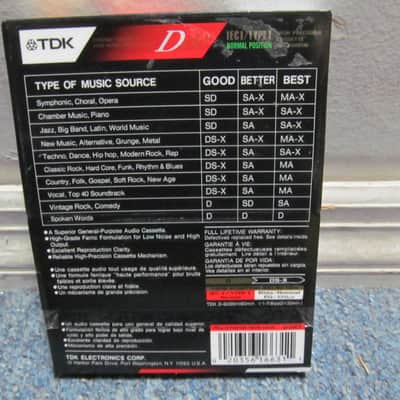 TDK D60 Blank Cassette Tapes 60 Min Normal Bias Vintage Sealed (2) image 2
