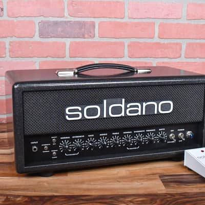 Soldano Custom Shop SLO30 30Watt All Tube Head w/ Matching 2x12 Cab Deep Space Tolex With Black Grill and Black Chicken Head Knobs image 5