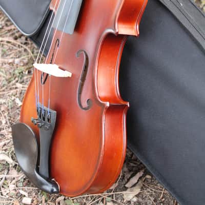 John Juzek 85 Violin Outfit with Case and Bow 4/4 size - Shaded Amber/Tobacco Brown Matte image 10