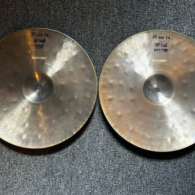 Used Bosphorus 25th Anniversary Prototype 14" Hi Hats T-744g B-896g w/ video demo of actual cymbal for sale image 2