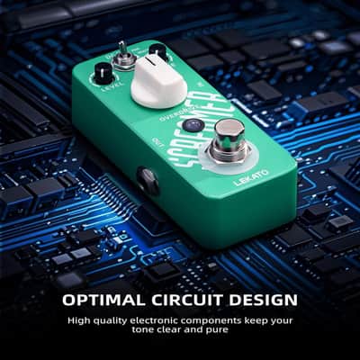LEKATO Overdrive Guitar Pedal Green Vintage Overdrive Effect Pedal Board DC 9V imagen 7