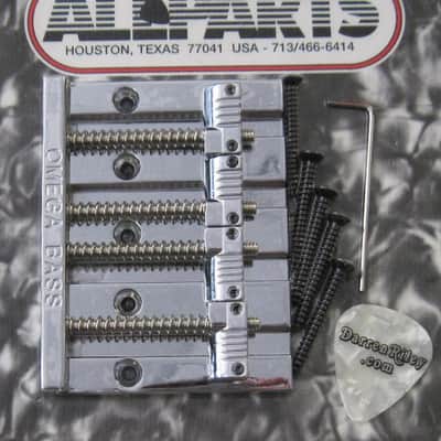 Omega Chrome 4-string Bass Bridge with Grooved Saddles BB-3351-010 image 2
