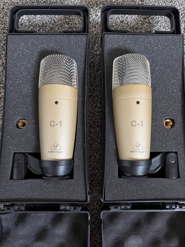 PAIR (x2) Behringer C-1 Large Diaphragm Cardioid Condenser Microphones 2007 - Present - Standard image 1