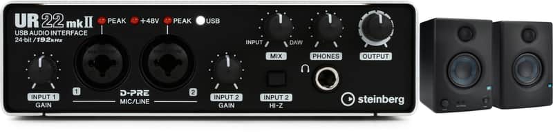 Steinberg UR22mkII USB Audio Interface  Bundle with PreSonus Eris E3.5 3.5-inch Powered Studio Monitors image 1